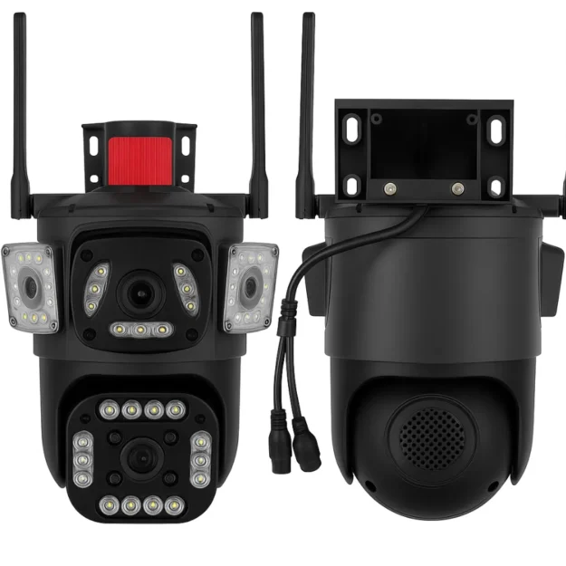 Cámara Electrica IP WiFi Z16 Triple Lente con 56 LED y Baliza Disuasiva | Seguridad Inteligente V360 App