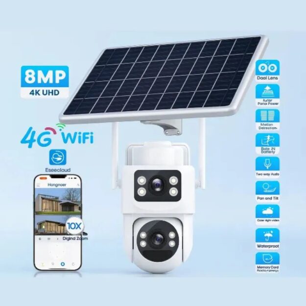 Cámara IP Solar 4G 8MP 4K Doble Lente | Exterior PTZ Yoosee
